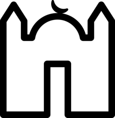 Mosque Temple Outline Svg File, Free Vectors File